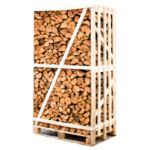 Palette entière de bois de chauffage fendu en aulne séché au four, 25 cm