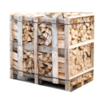 Demi-palette de bois de chauffage fendu en hêtre séché au four, 25 cm