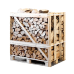 Demi-palette de mélange de bois de chauffage fendu de bouleau et de frêne séché au four, 25 cm