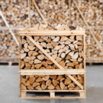 Demi-palette de mélange de bois de chauffage fendu de bouleau et de frêne séché au four, 25 cm – Image 2