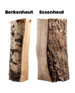 Demi-palette de mélange de bois de chauffage fendu de bouleau et de frêne séché au four, 25 cm – Image 3